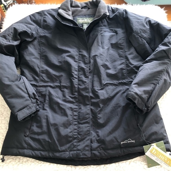 Nwt Eddie Bauer Windfoil Black Parka Jacket THERMORE Womens Size XL Fall 2009 - Picture 1 of 14